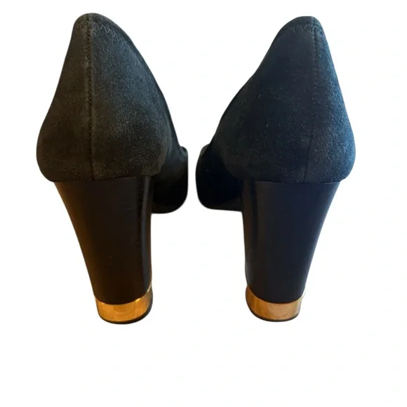 Tory Burch Black Heels with Gold Accent - Picture 10 of 15